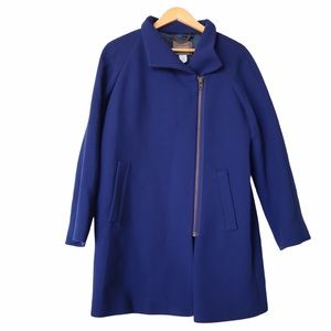 J. CREW Double Cloth wool blend blue coat size 10